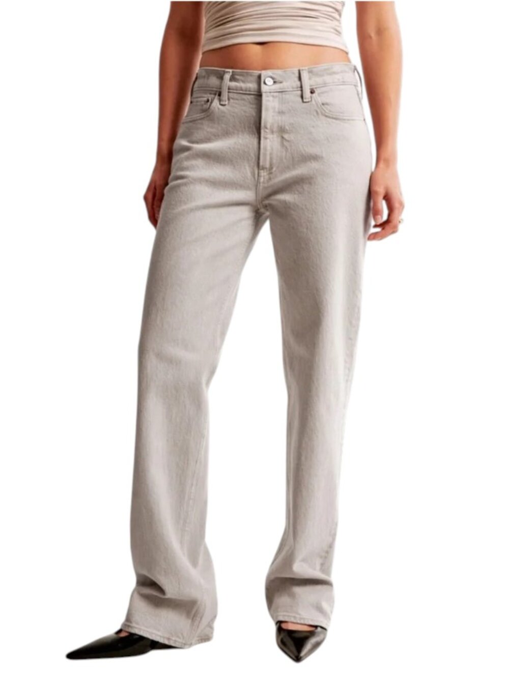 Abercrombie & Fitch The Baggy Low Rise Jean Chai Tan Women's Size 29 / 8L